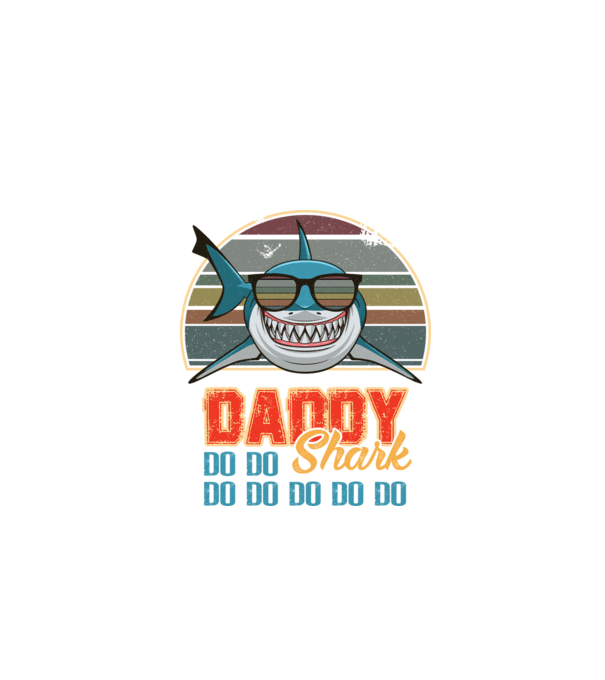 Daddy shark v2 model negru pe tricou