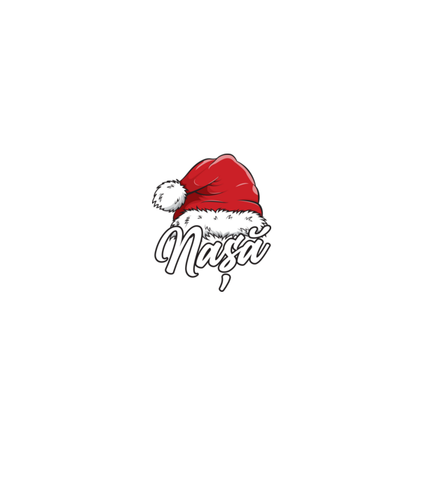 nașă Santa Hat model negru pe tricou