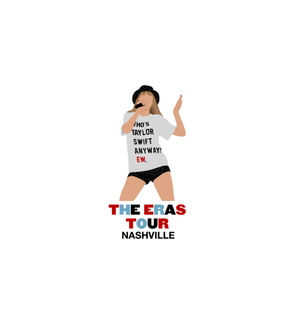 Taylor Swift The Eras Tour Nashville 2 model alb pe tricou