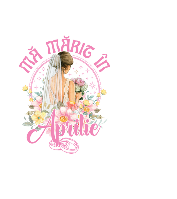 mă mărit - în aprilie model albastru deschis pe tricou