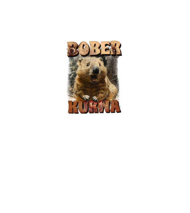 BOBER wombat model negru pe tricou