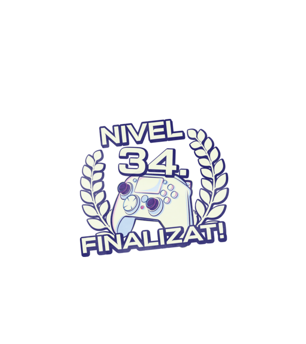 Nivel 34 finalizat! model negru pe tricou