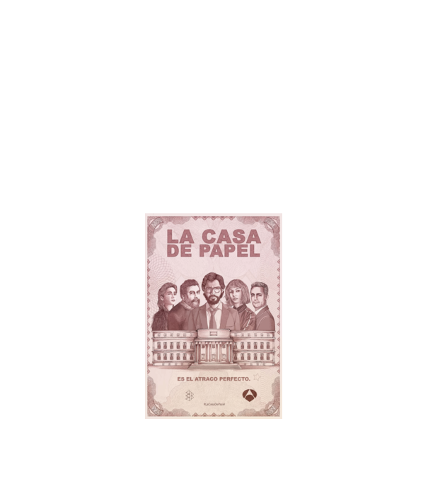 la casa de papel poster model negru pe tricou