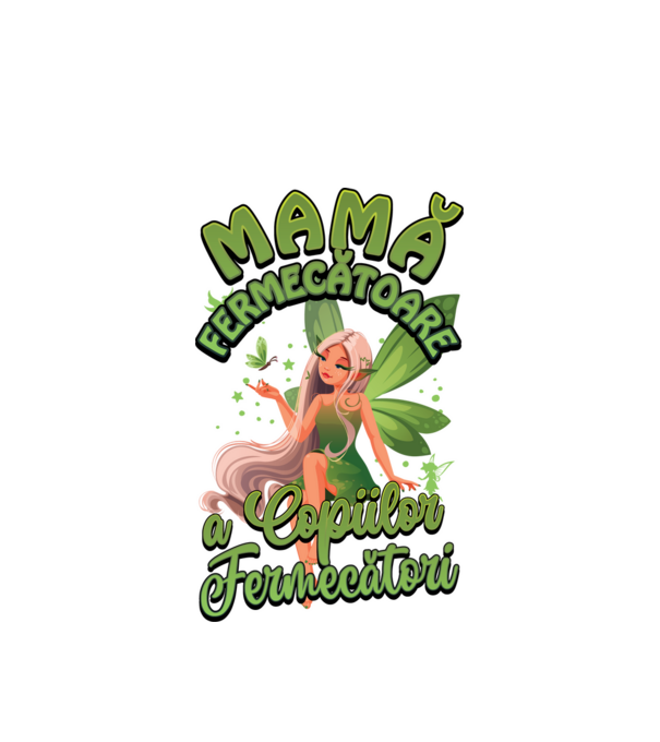 Mamă fermecătoare a copiilor fermecătorit model alb pe tricou