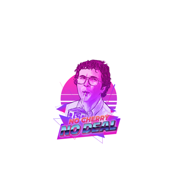 no cherry no deal stranger things model negru pe tricou