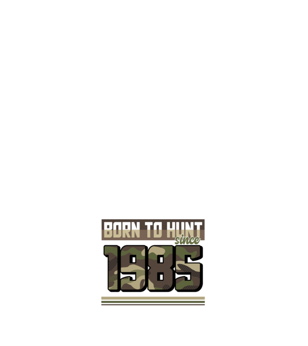 Born to hunt since 1985 model albastru închis pe tricou