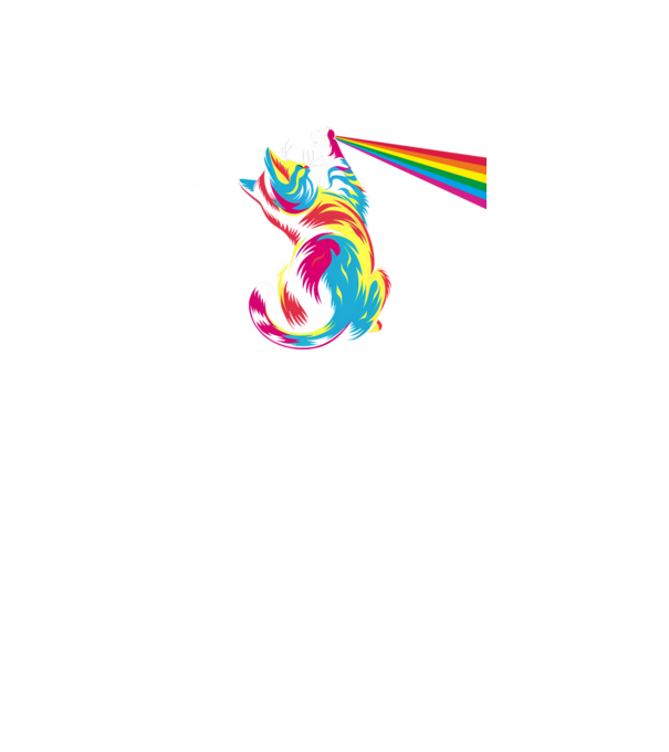 Pisica prismă model negru pe tricou