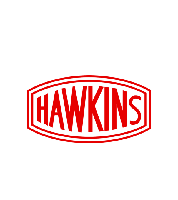 hawkins stranger things model alb pe tricou