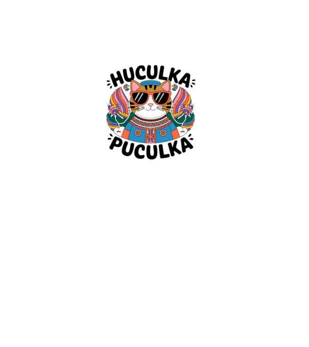 Huculka Puculka pisică 3 model alb pe tricou