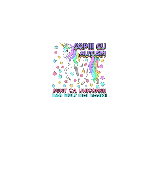 Copiii cu autism sunt ca unicornii, dar mult mai magici model alb pe tricou