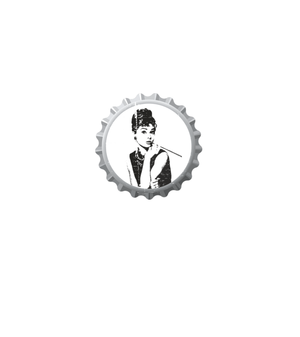 Audrey model alb pe tricou