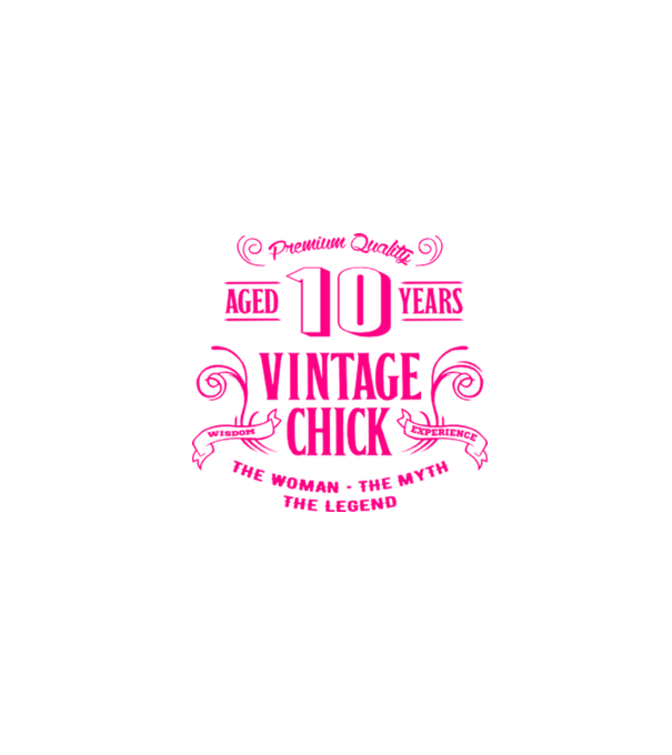 Vintage Chick - 10 model alb pe tricou