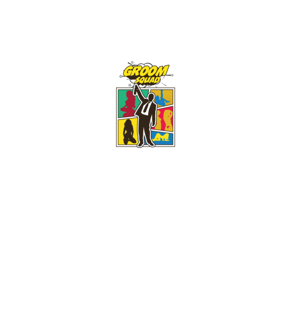 Comic Groom Squad model alb pe tricou