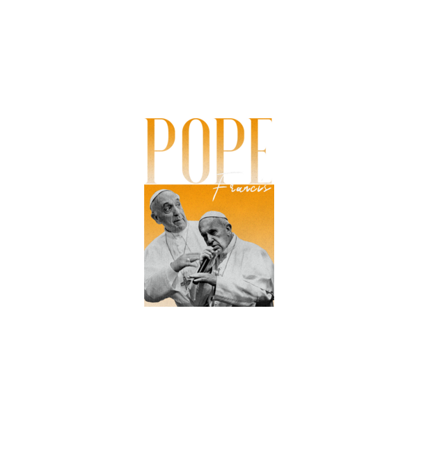 Pope Frances 90s poster model negru pe tricou