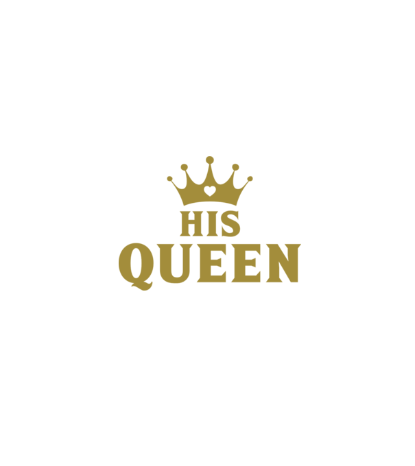 His Queen model negru pe tricou
