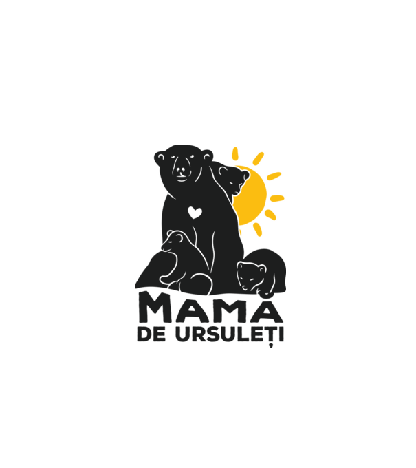 Mamă de ursuleți model alb pe tricou
