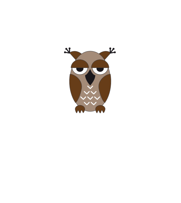 Owl model alb pe tricou