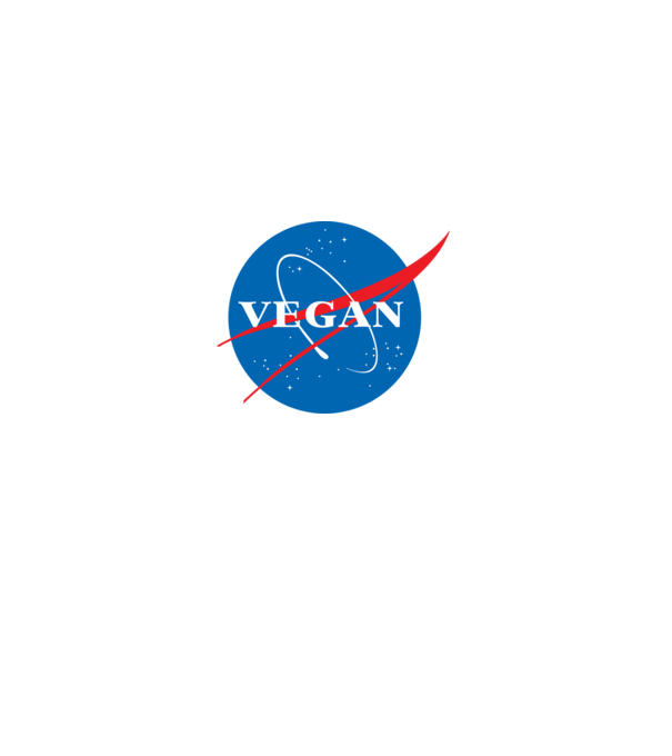 vegan nasa model alb pe tricou