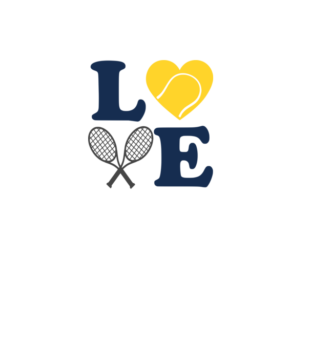 LOVE Tennis model alb pe tricou
