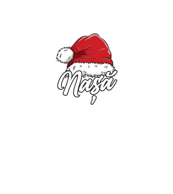 nașă Santa Hat model negru pe tricou