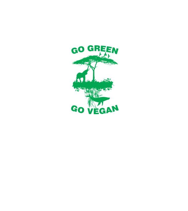 go green go vegan model negru pe tricou