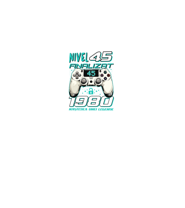 Nivel finalizat 45 1980 model negru pe tricou