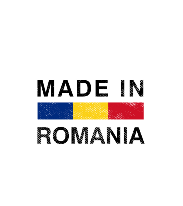 made in romania model alb pe tricou