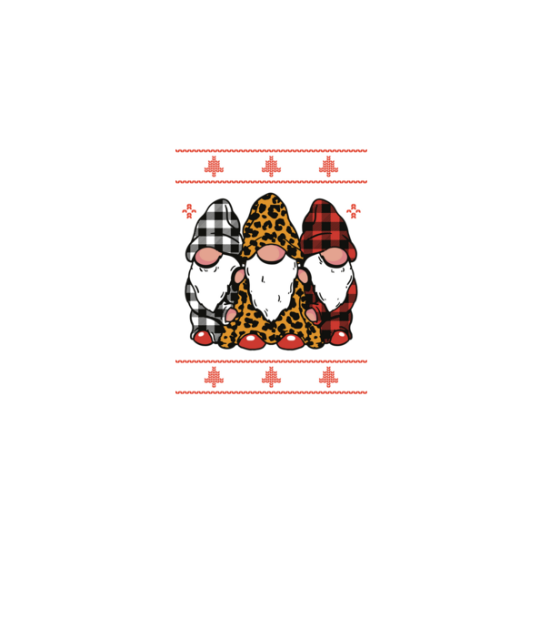 Ugly sweater gnomes model negru pe tricou
