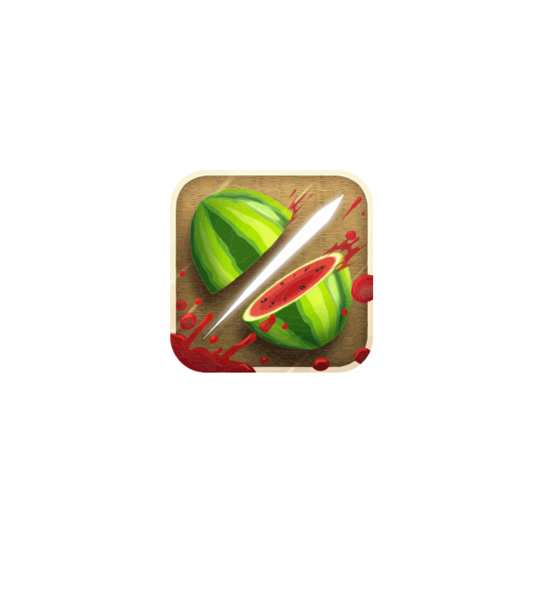 Fruit Ninja Icon model alb pe tricou