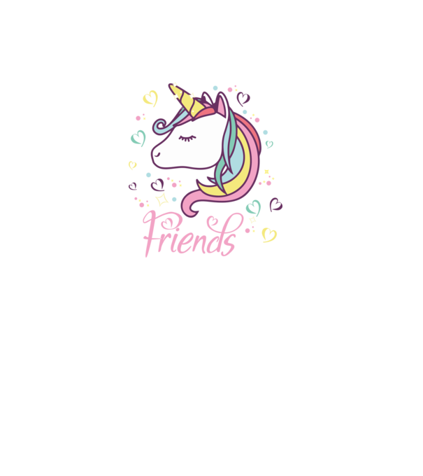 Unicorn Friend model negru pe tricou
