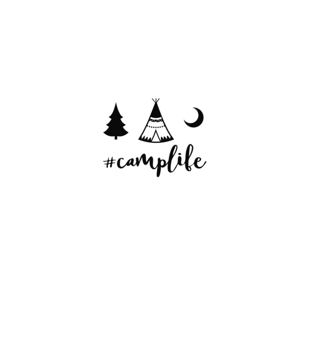 camplife model negru pe tricou