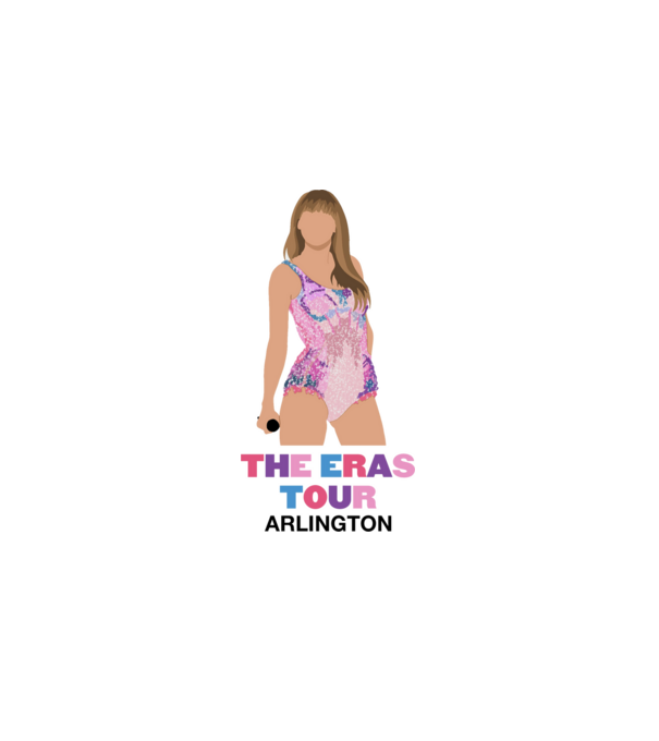 Taylor Swift The Eras Tour Arlington 4 model alb pe tricou