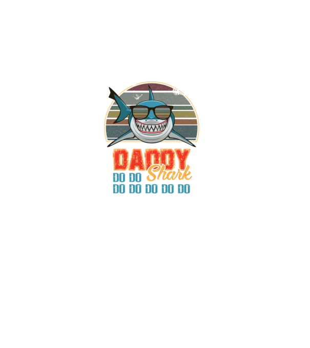 Daddy shark v2 model negru pe tricou