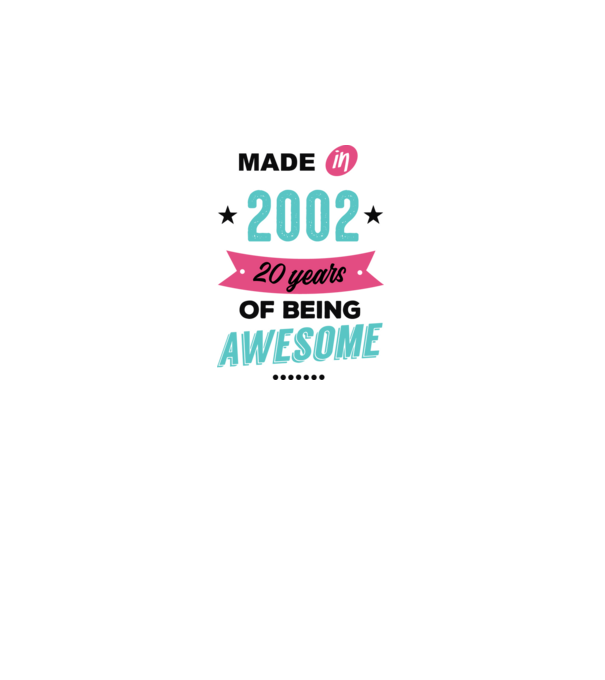 MADE in 2002 model alb pe tricou