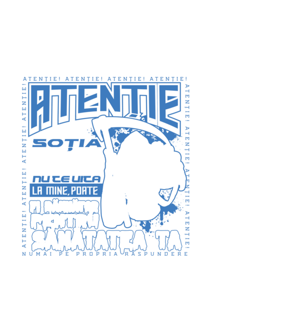 Atenție Am venit cu soția mea model alb pe tricou