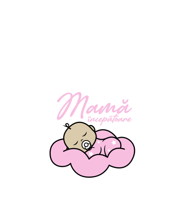 Mamă începătoare model alb pe tricou