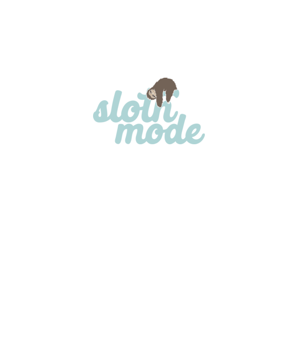 Sloth mode model alb pe tricou