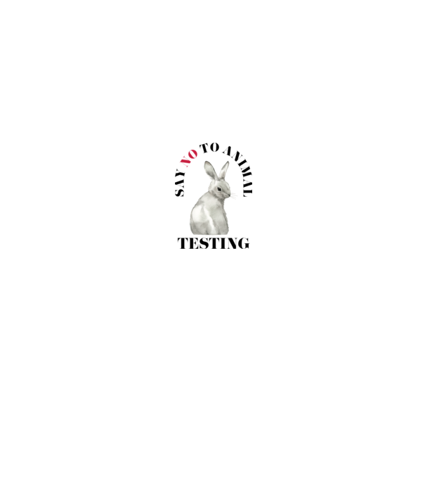 Say NO to animal testing model alb/roșu pe tricou