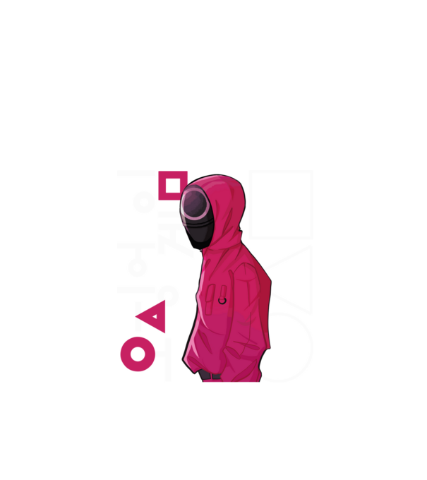 squd game guard model negru pe tricou