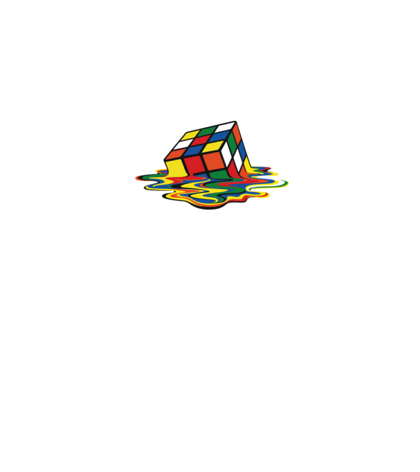 Melting Rubik model negru pe tricou