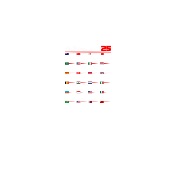 F1 calendar 2025 negru model negru pe tricou