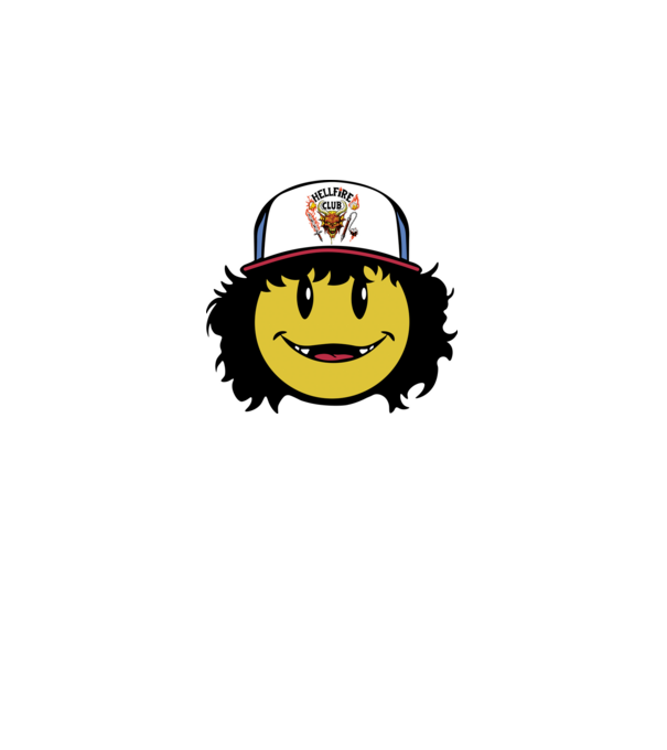 dustinhappyface model negru pe tricou