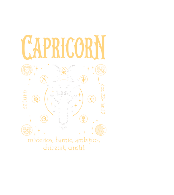 Zodiac bărbat CAPRICORN golden model negru pe tricou