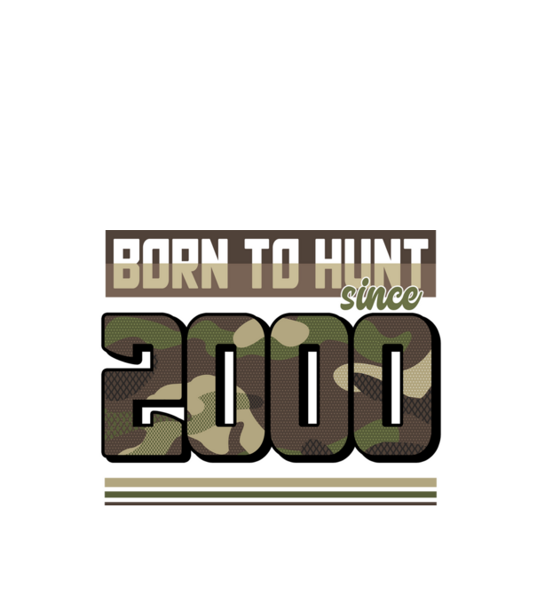 Born to hunt since 2000 model negru pe tricou