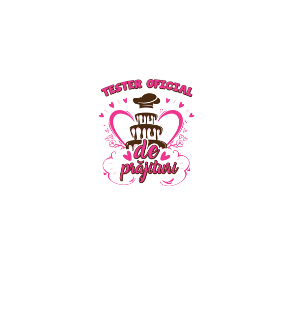 tester oficial de prăjituri model alb pe tricou