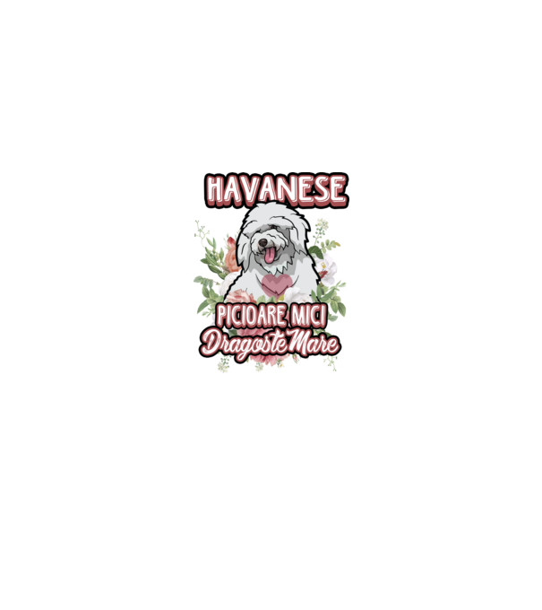 havanese : picioare mici dragoste mare model alb pe tricou