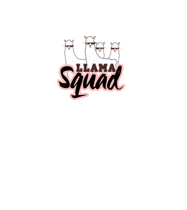 Llama squad model negru pe tricou