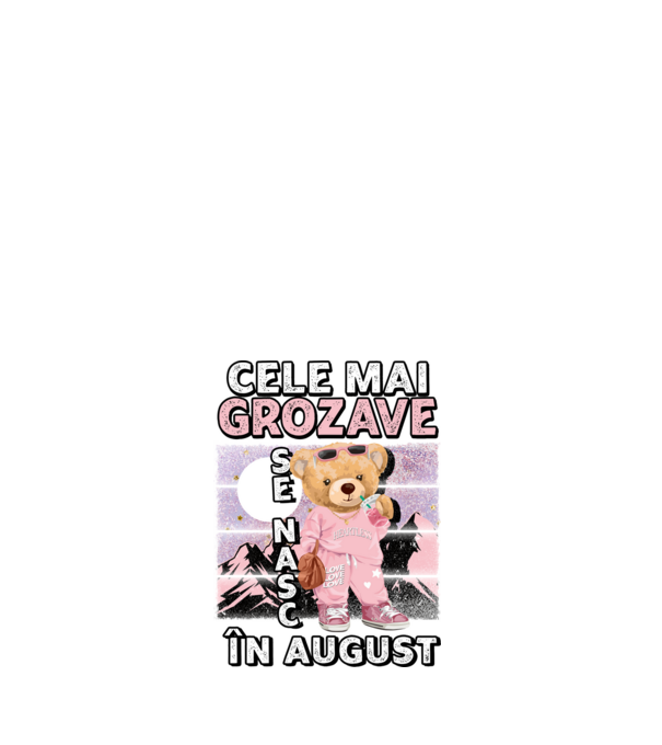 RETRO teddy fetişcană AUGUST model alb pe tricou
