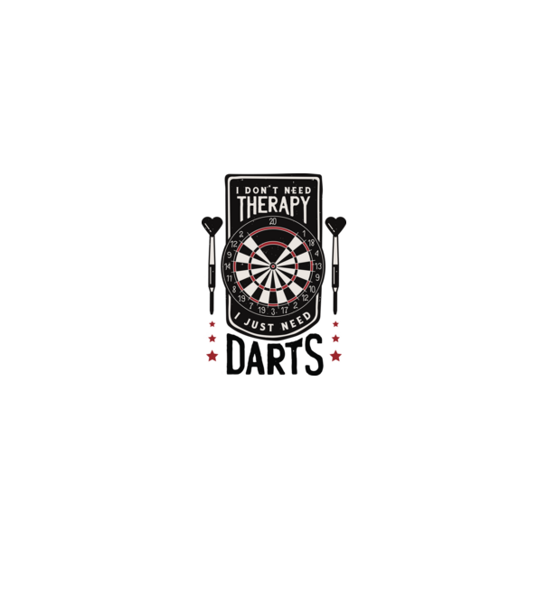 Darts Therapy model alb pe tricou
