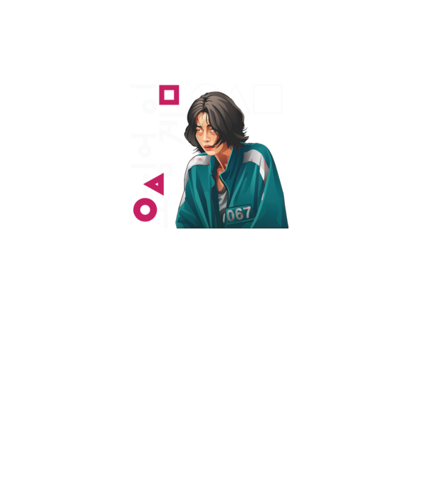 squid game player 067 model negru pe tricou